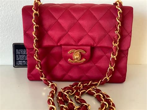 chanel vintage satin mini flap bag